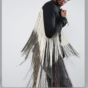 ASOS Men's Black Festival The Rolling Stones Long Sleeve With Extreme Fringe